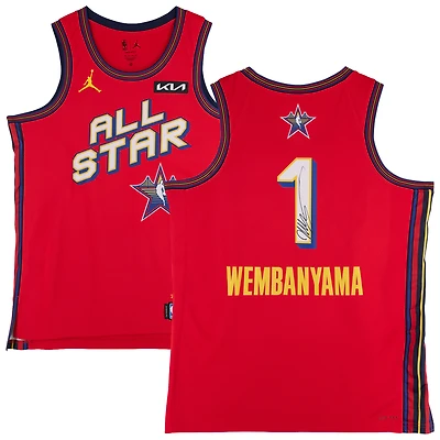 Victor Wembanyama San Antonio Spurs Autographed Red Nike 2025 NBA All-Star Game Swingman Jersey