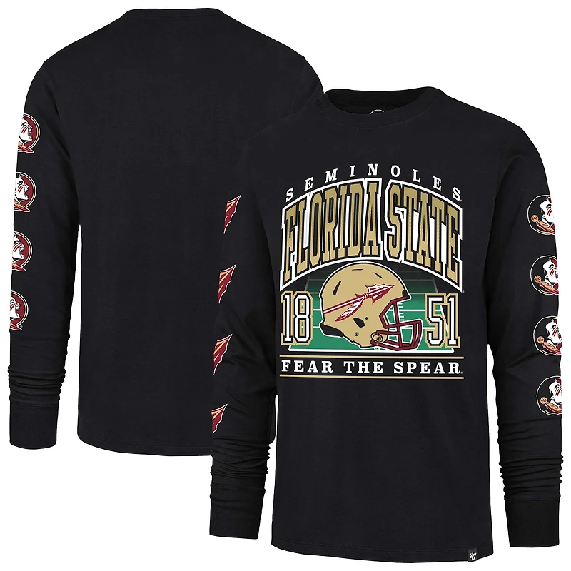 Men's '47  Black Florida State Seminoles Go Big Long Sleeve T-Shirt