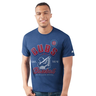 Men's Starter  Royal Chicago Cubs Prime Time Batter T-Shirt