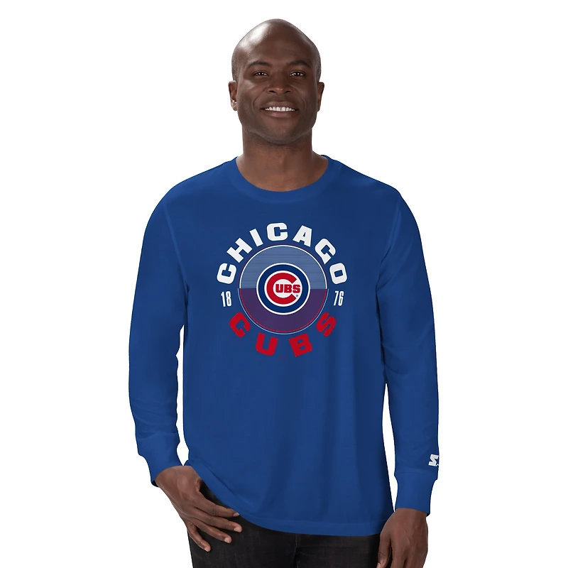Men's Starter Royal Chicago Cubs Halftime Long Sleeve T-Shirt
