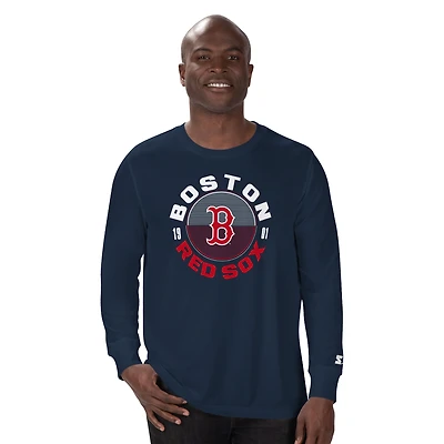 Men's Starter Navy Boston Red Sox Halftime Long Sleeve T-Shirt