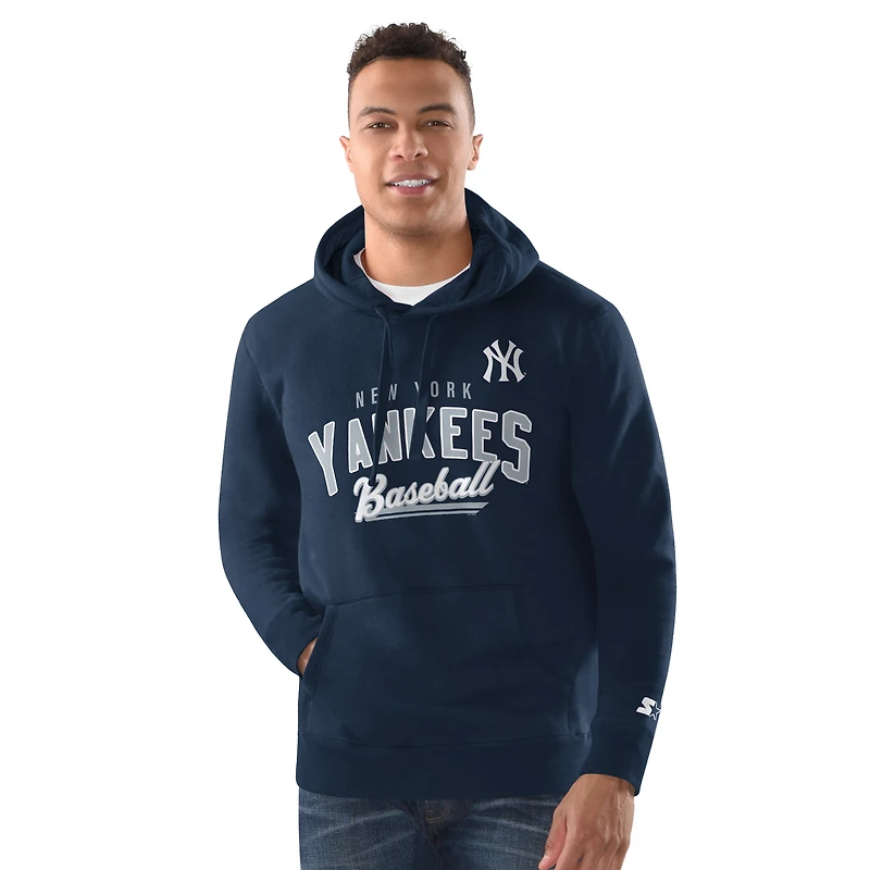 Men's Starter Navy New York Yankees Classic Pullover Hoodie