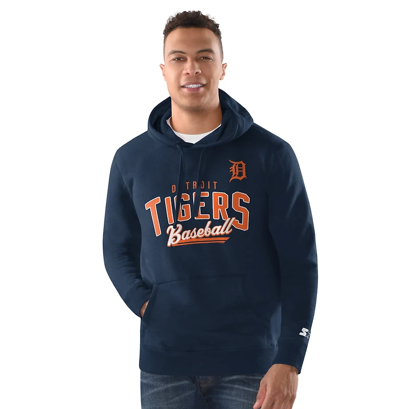 Men's Starter Navy Detroit Tigers Classic Pullover Hoodie