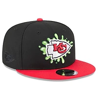 Men's New Era Black/Red Kansas City Chiefs Nickelodeon Slime 9FIFTY Snapback Hat