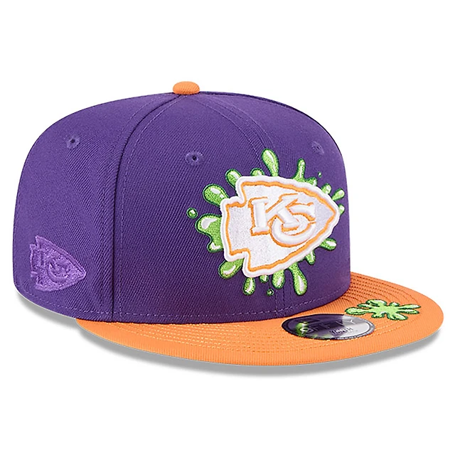 Youth New Era Purple/Orange Kansas City Chiefs Nickelodeon Slime 9FIFTY Snapback Hat