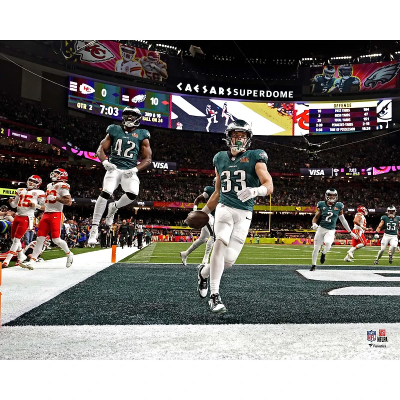 Cooper DeJean Philadelphia Eagles Unsigned Super Bowl LIX Pick Six vs. Kansas City Chiefs Photograph