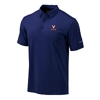 Men's Columbia Navy Virginia Cavaliers Omni-Wick Drive Polo