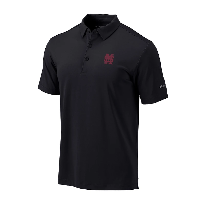 Men's Columbia Black Mississippi State Bulldogs Omni-Wick Drive Polo
