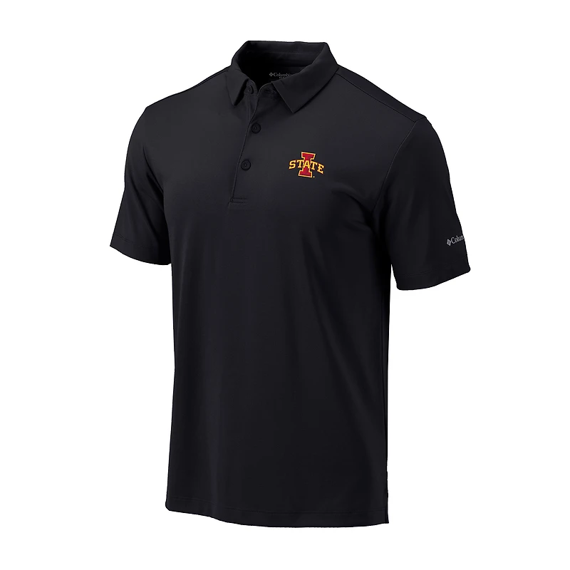 Men's Columbia Black Iowa State Cyclones Omni-Wick Drive Polo
