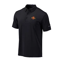 Men's Columbia Black Iowa State Cyclones Omni-Wick Drive Polo