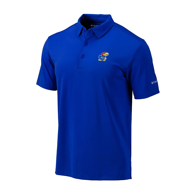 Men's Columbia Royal Kansas Jayhawks Omni-Wick Drive Polo