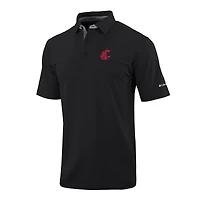 Men's Columbia Black Washington State Cougars Omni-Wick Even Lie Polo