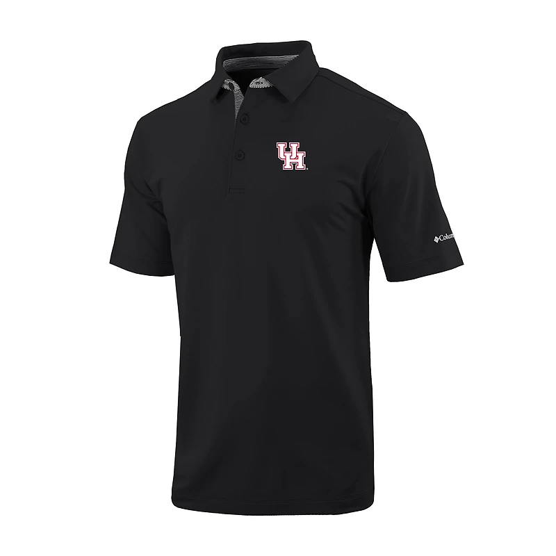 Men's Columbia Black Houston Cougars Omni-Wick Even Lie Polo