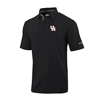 Men's Columbia Black Houston Cougars Omni-Wick Even Lie Polo