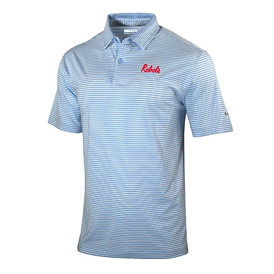 Men's Columbia Blue Ole Miss Rebels Omni-Wick Golden Hills Polo