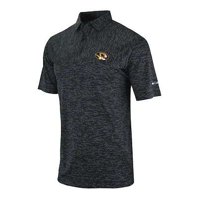 Men's Columbia Black Missouri Tigers Omni-Wick Heading Out Polo