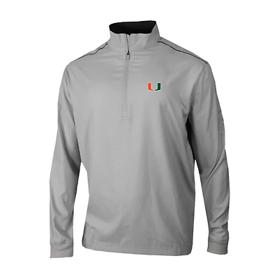Men's Columbia Gray Miami Hurricanes Omni-Wick Bogey's Paradise Quarter-Zip Top
