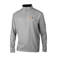 Men's Columbia Gray Miami Hurricanes Omni-Wick Bogey's Paradise Quarter-Zip Top