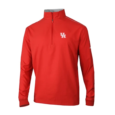 Men's Columbia Red Houston Cougars Omni-Wick Bogey's Paradise Quarter-Zip Top