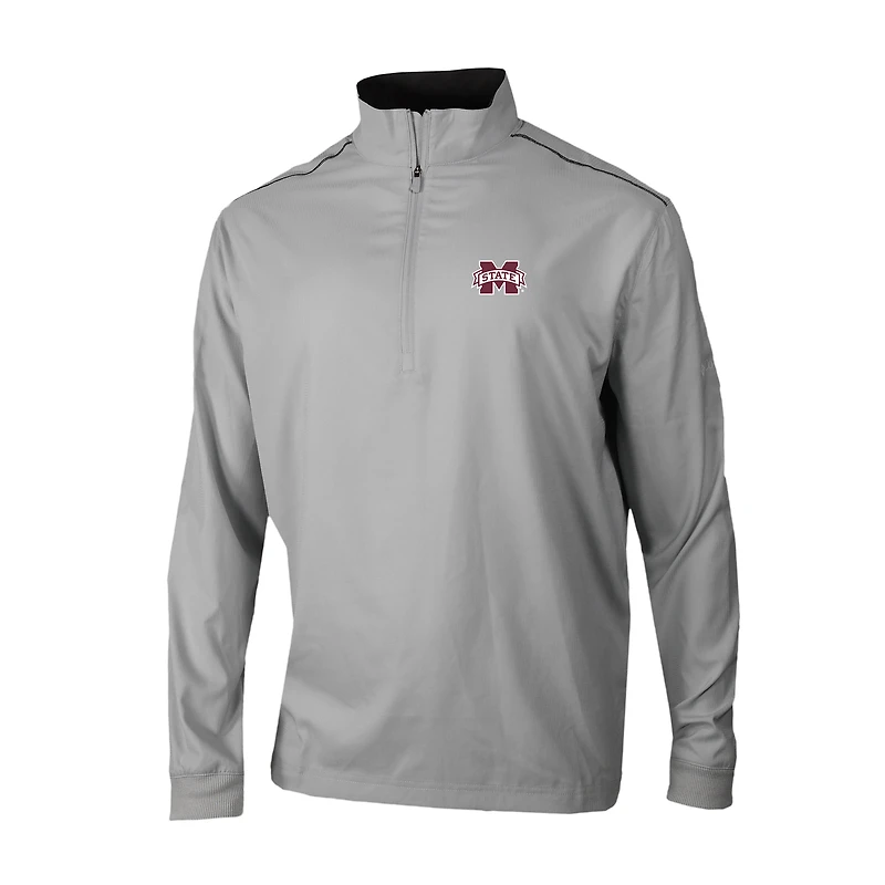 Men's Columbia Gray Mississippi State Bulldogs Omni-Wick Bogey's Paradise Quarter-Zip Top