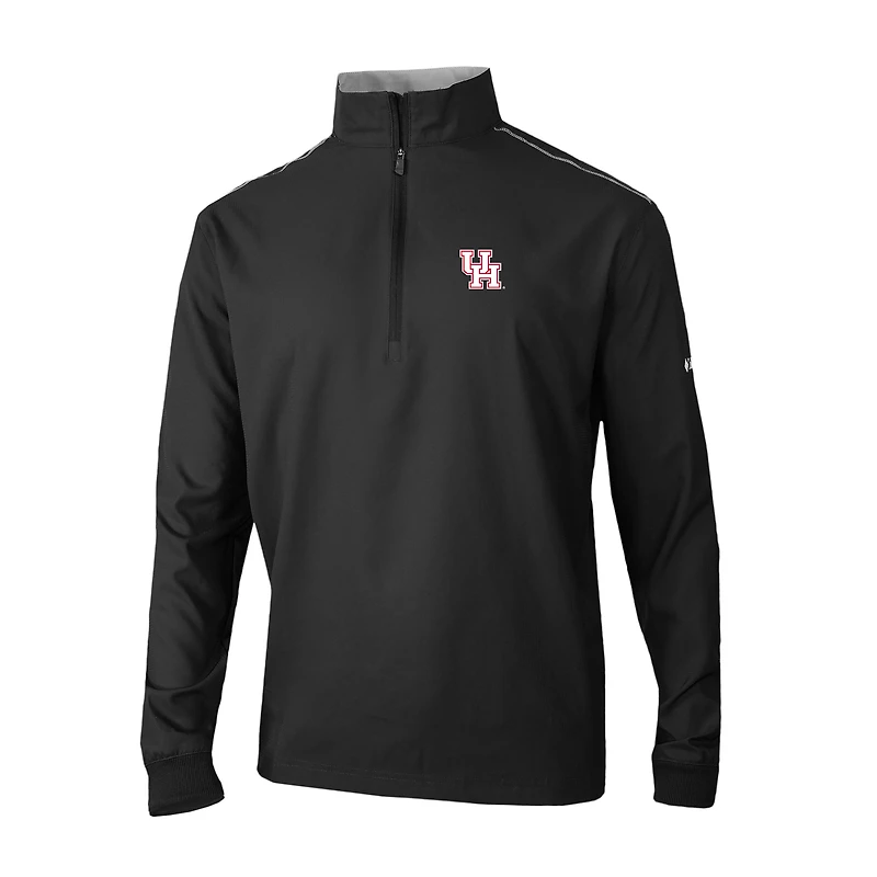 Men's Columbia Black Houston Cougars Omni-Wick Bogey's Paradise Quarter-Zip Top