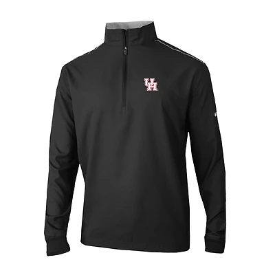 Men's Columbia Black Houston Cougars Omni-Wick Bogey's Paradise Quarter-Zip Top