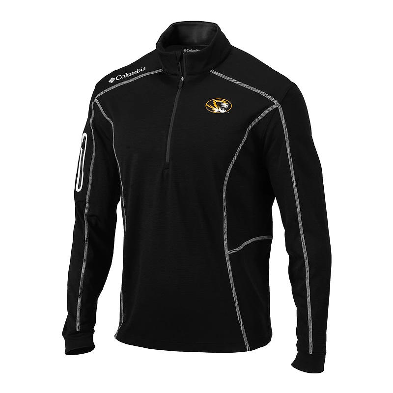 Men's Columbia Black Missouri Tigers Omni-Wick Shotgun Quarter-Zip Pullover