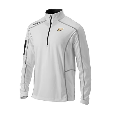 Men's Columbia White Purdue Boilermakers Omni-Wick Shotgun Quarter-Zip Pullover