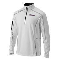 Men's Columbia White UConn Huskies Omni-Wick Shotgun Quarter-Zip Pullover