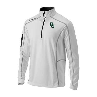 Men's Columbia White Baylor Bears Omni-Wick Shotgun Quarter-Zip Pullover