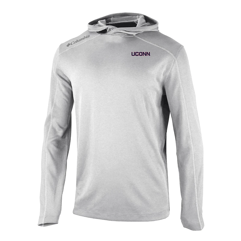 Men's Columbia Gray UConn Huskies Shotgun Long Hoodie T-Shirt