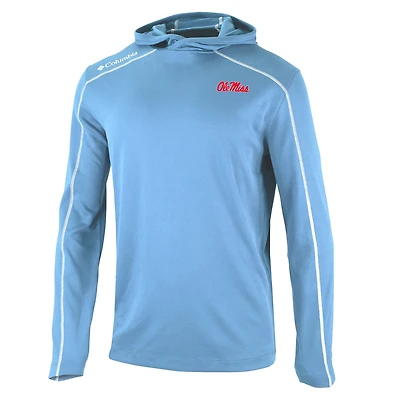 Men's Columbia Powder Blue Ole Miss Rebels Shotgun Long Hoodie T-Shirt