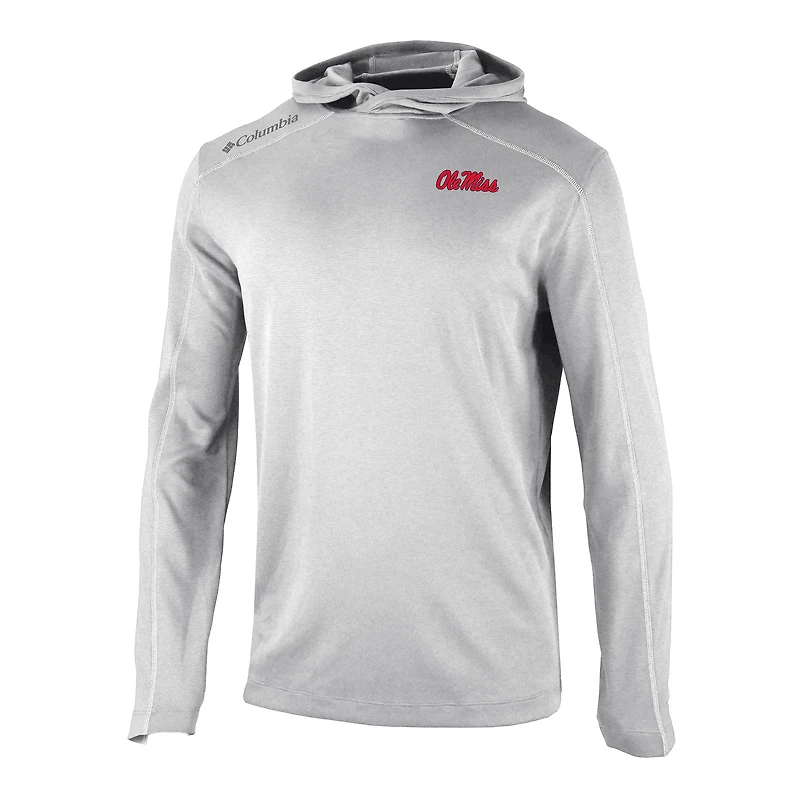 Men's Columbia Gray Ole Miss Rebels Shotgun Long Hoodie T-Shirt