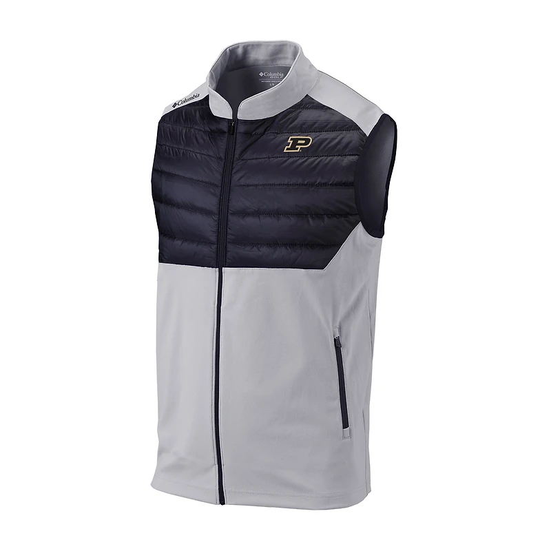 Men's Columbia Gray Purdue Boilermakers Omni-Wick In The Element Full-Zip Vest