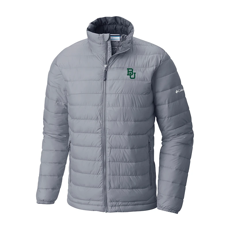 Men's Columbia Gray Baylor Bears Powder Lite Omni-Heat Reflective Full-Zip Jacket