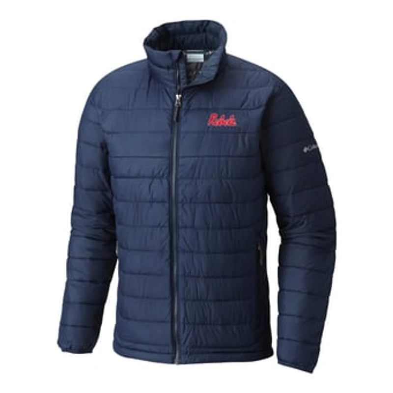 Men's Columbia Navy Ole Miss Rebels Powder Lite Omni-Heat Reflective Full-Zip Jacket