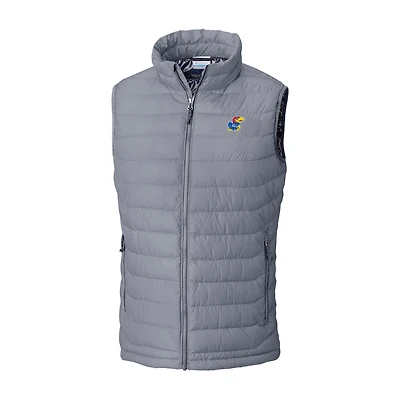 Men's Columbia Gray Kansas Jayhawks Powder Lite Omni-Heat Full-Zip Vest