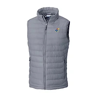 Men's Columbia Gray Kansas Jayhawks Powder Lite Omni-Heat Full-Zip Vest