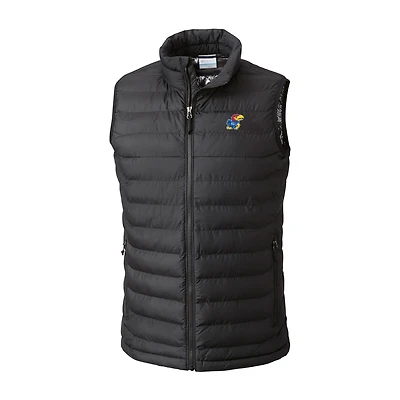 Men's Columbia Black Kansas Jayhawks Powder Lite Omni-Heat Full-Zip Vest