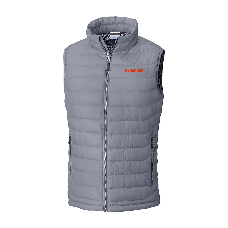 Men's Columbia Gray Syracuse Orange Powder Lite Omni-Heat Full-Zip Vest