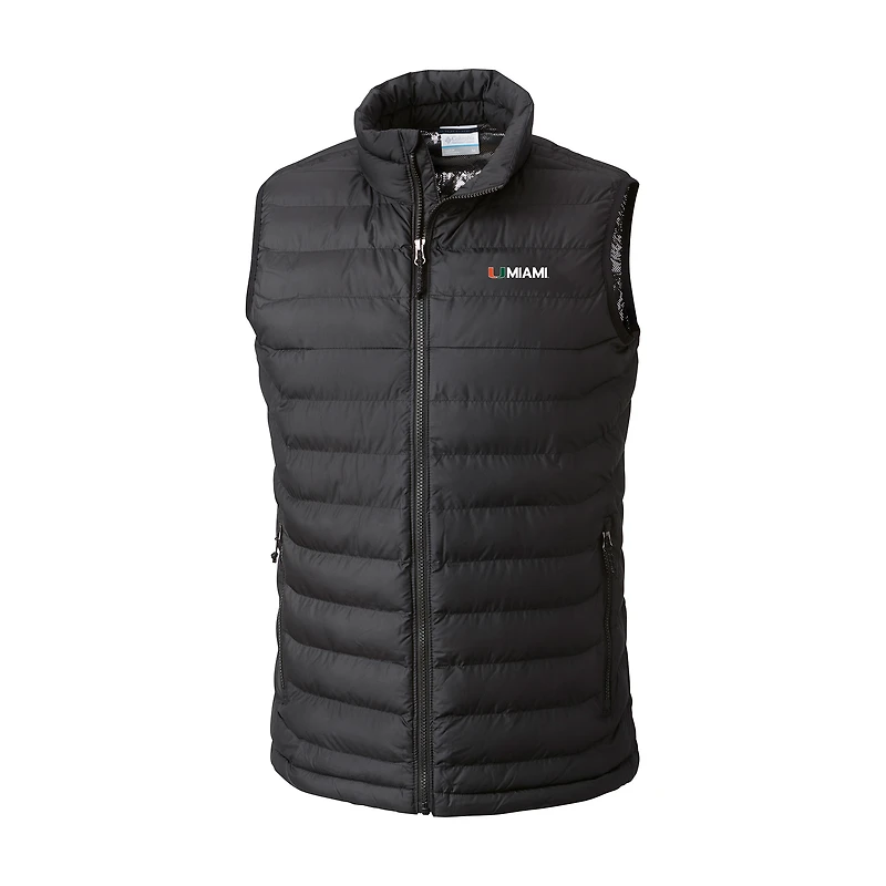 Men's Columbia Black Miami Hurricanes Powder Lite Omni-Heat Full-Zip Vest