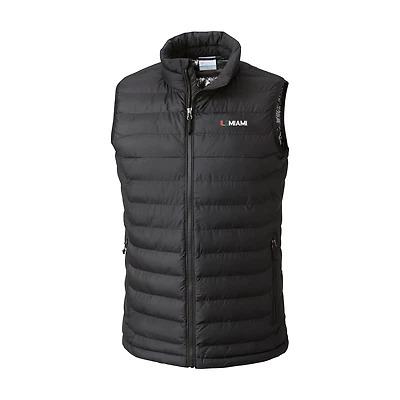 Men's Columbia Black Miami Hurricanes Powder Lite Omni-Heat Full-Zip Vest