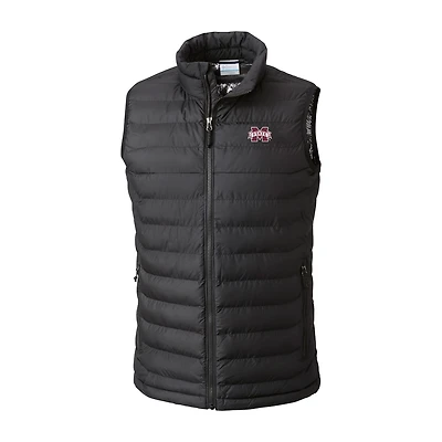 Men's Columbia Black Mississippi State Bulldogs Powder Lite Omni-Heat Full-Zip Vest