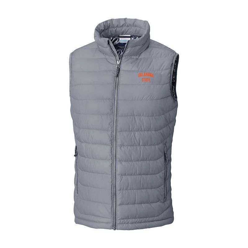 Men's Columbia Gray Oklahoma State Cowboys Powder Lite Omni-Heat Full-Zip Vest