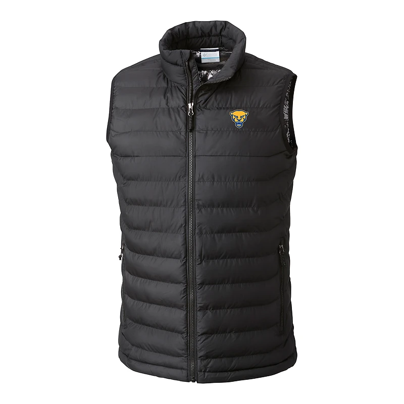 Men's Columbia Black Pitt Panthers Powder Lite Omni-Heat Full-Zip Vest