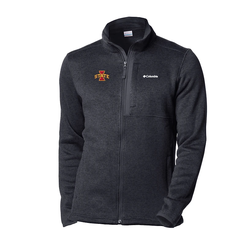 Men's Columbia Black Iowa State Cyclones Sweater Weather Full-Zip Jacket
