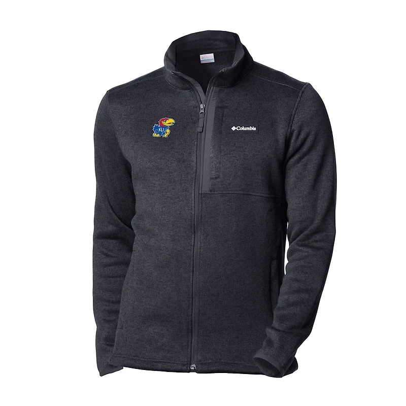 Men's Columbia Black Kansas Jayhawks Sweater Weather Full-Zip Jacket