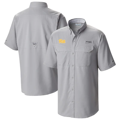Men's Columbia  Gray Pitt Panthers Low Drag Offshore Omni-Wick Button-Up Shirt