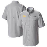 Men's Columbia  Gray Pitt Panthers Low Drag Offshore Omni-Wick Button-Up Shirt