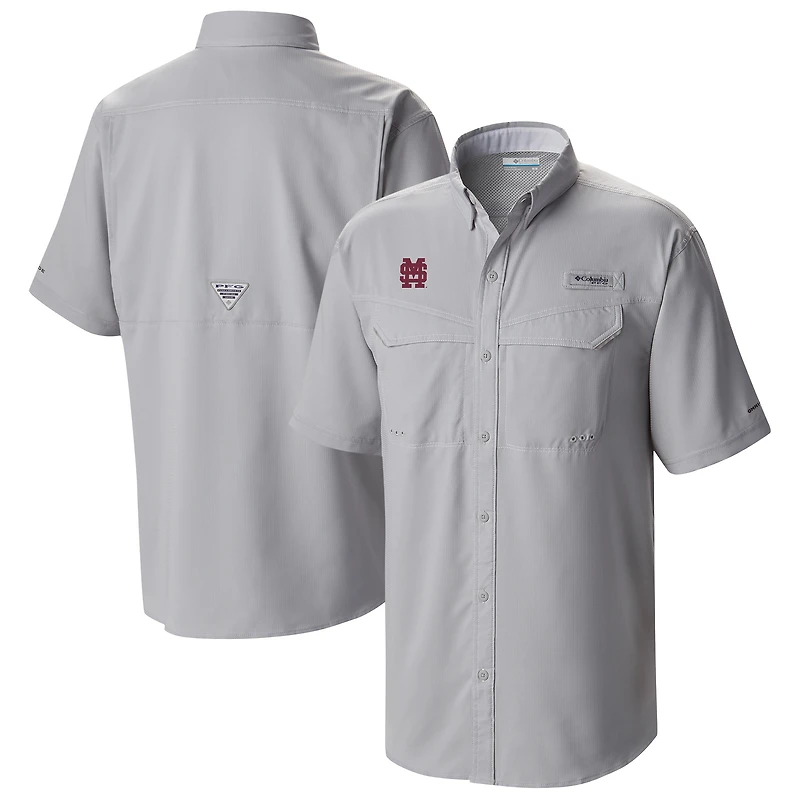 Men's Columbia  Gray Mississippi State Bulldogs Low Drag Offshore Omni-Wick Button-Up Shirt
